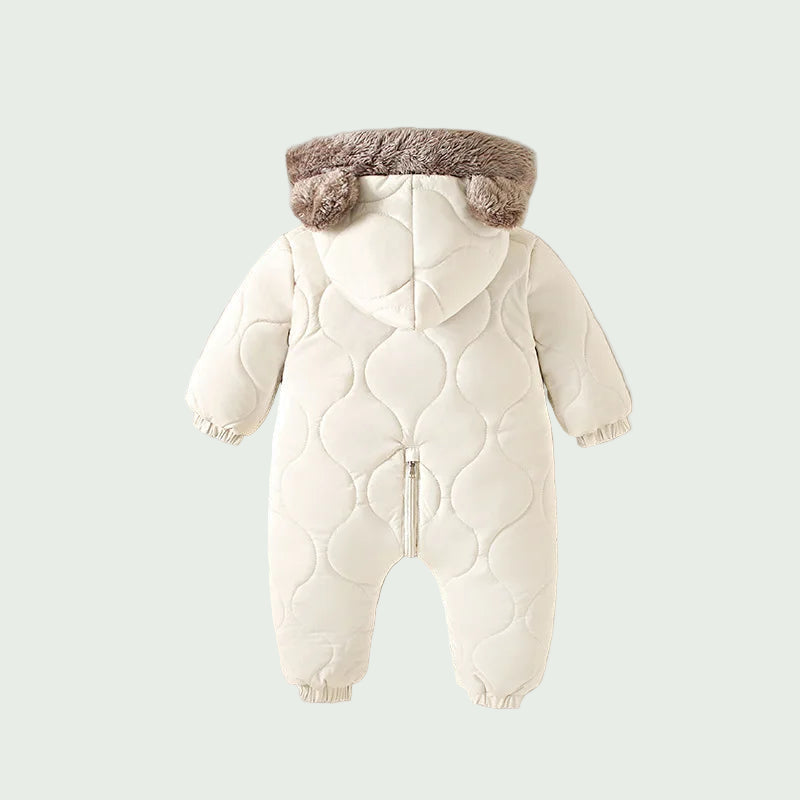 Combinaison Hiver Bébé en Polaire Noire – Tenue Chaude à Capuche pour Nouveau-Né