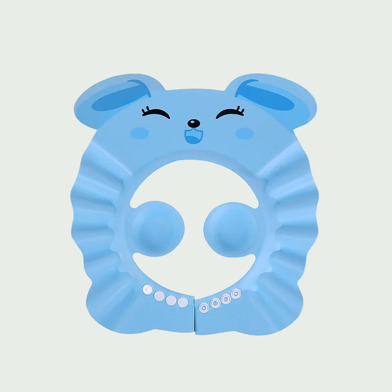 Visière de Bain Bébé Souple – Bouton Poussoir Réglable – Anti-Éclaboussures