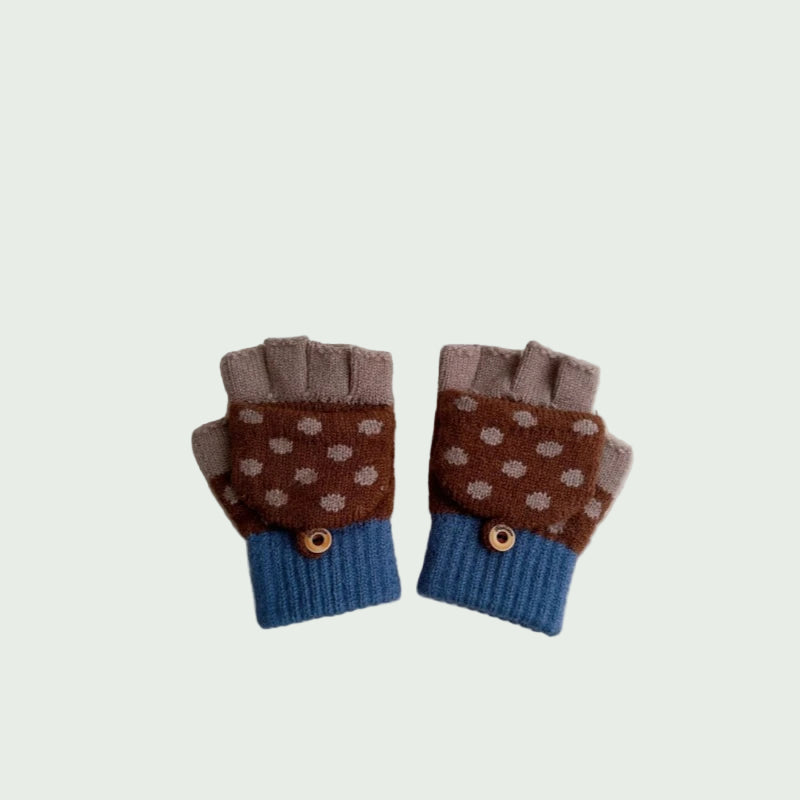 Gants Hiver pour Enfants 3–8 ans – Tricot Chaud, Cinq Doigts ou Demi-Doigts