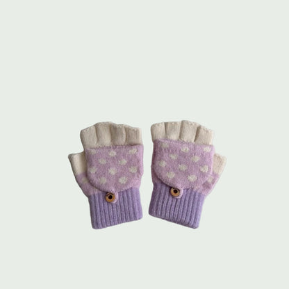 Gants Hiver pour Enfants 3–8 ans – Tricot Chaud, Cinq Doigts ou Demi-Doigts