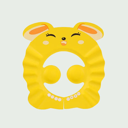 Visière de Bain Bébé Souple – Bouton Poussoir Réglable – Anti-Éclaboussures