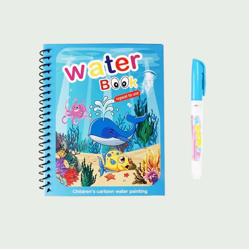 Livre Magique à l’Eau – Coloriage Réutilisable Montessori pour Enfants