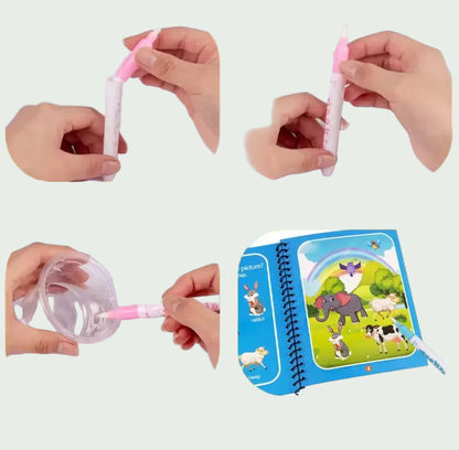 Livre Magique à l’Eau – Coloriage Réutilisable Montessori pour Enfants