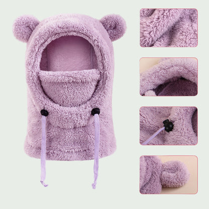 Cagoule Douce en Peluche Café – Chaud & Anti-Froid pour enfants (3 à 10 ans)