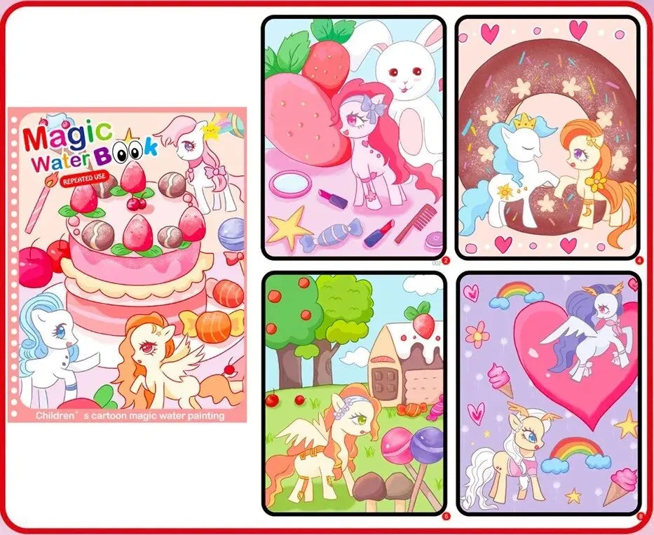Livre Magique à l’Eau – Coloriage Réutilisable Montessori pour Enfants
