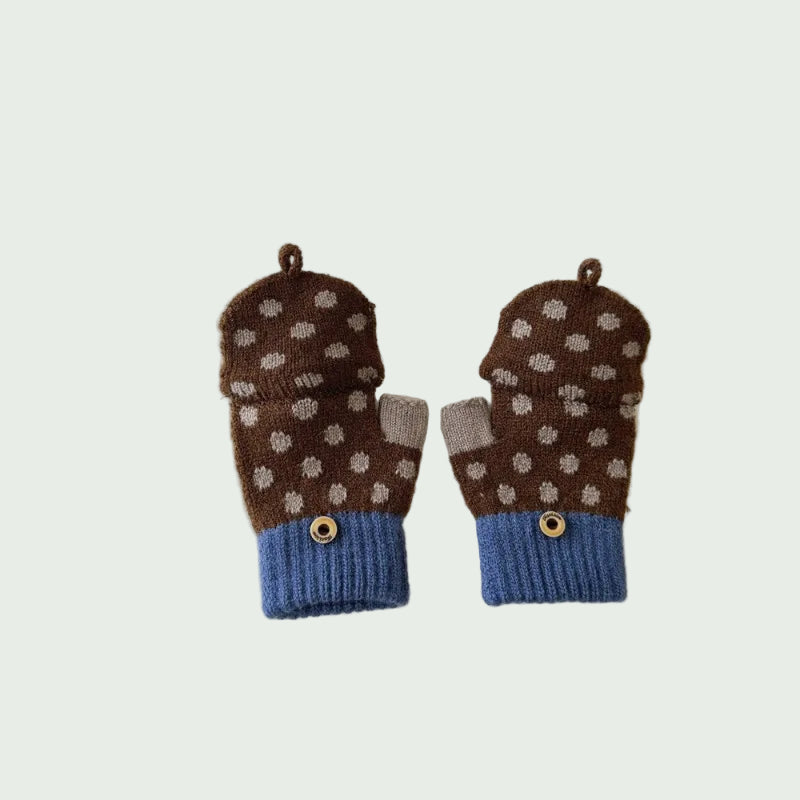 Gants Hiver pour Enfants 3–8 ans – Tricot Chaud, Cinq Doigts ou Demi-Doigts