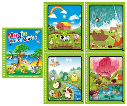 Livre Magique à l’Eau – Coloriage Réutilisable Montessori pour Enfants