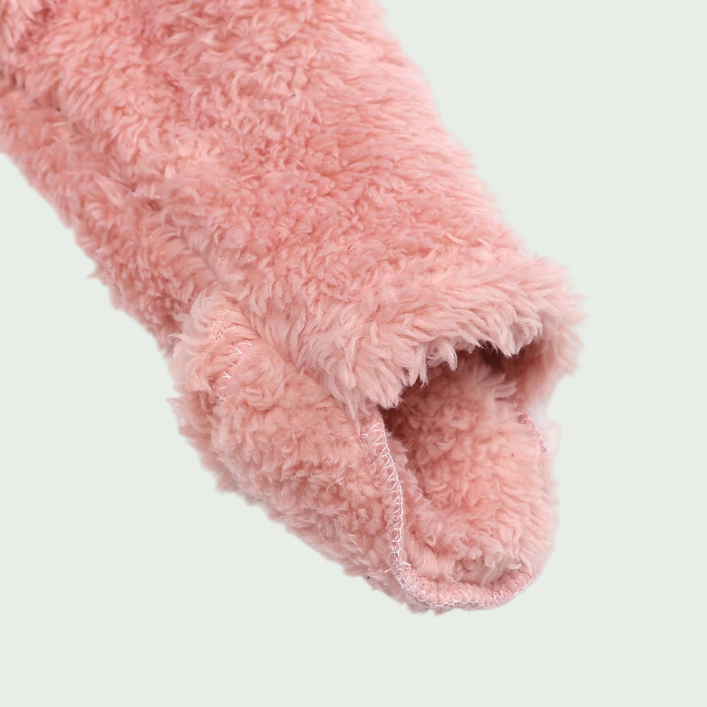 Combinaison Hiver Bébé en Polaire Beige  – À Capuche, Ultra Douce, Avec Fermeture Éclair