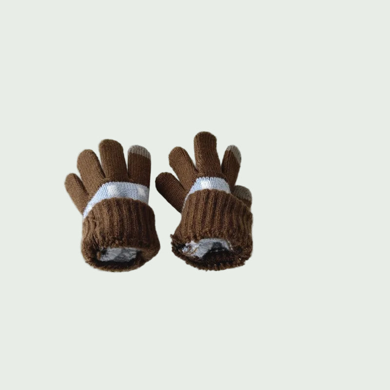 Gants Hiver pour Enfants 3–8 ans – Tricot Chaud, Cinq Doigts ou Demi-Doigts