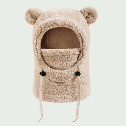 Cagoule Douce en Peluche Café – Chaud & Anti-Froid pour enfants (3 à 10 ans)