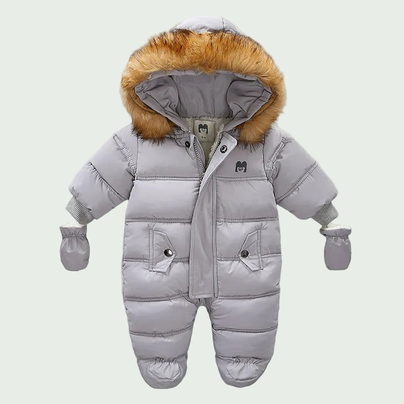 Combinaison Hiver Bébé en Velours Chaud Rose – À Capuche, 0 à 2 Ans, Garçon & Fille