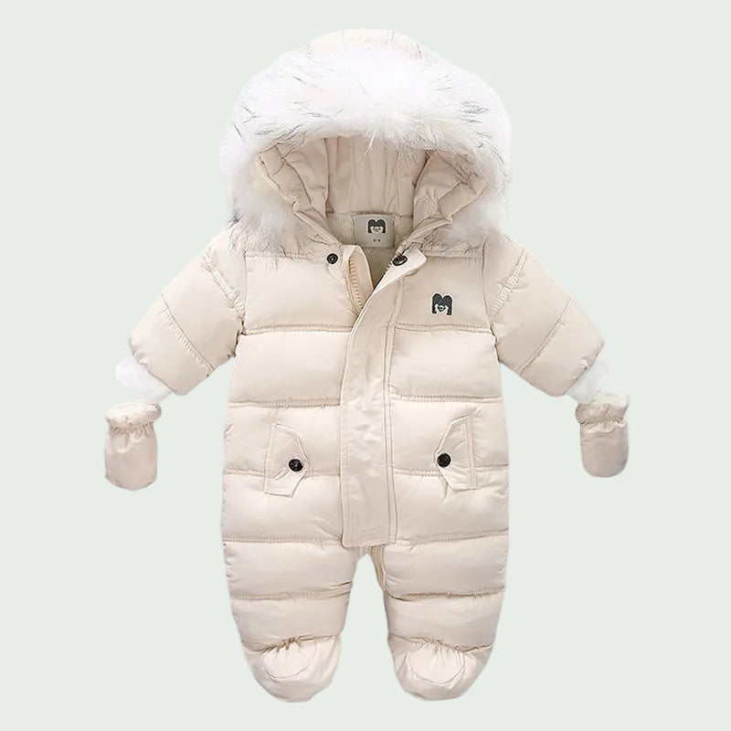 Combinaison Hiver Bébé en Velours Chaud Rose – À Capuche, 0 à 2 Ans, Garçon & Fille