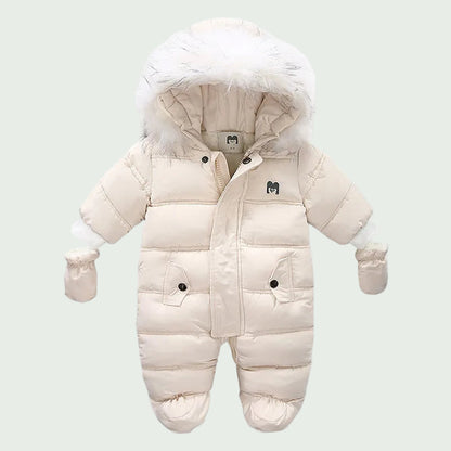 Combinaison Hiver Bébé en Velours Chaud Rose – À Capuche, 0 à 2 Ans, Garçon & Fille