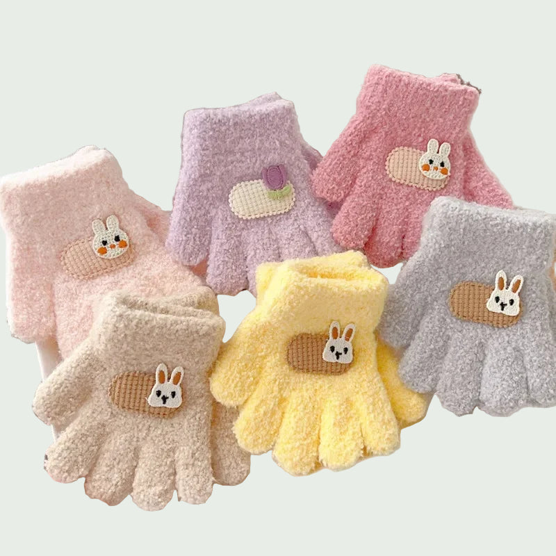 Moufles Hiver pour Tout-Petits – Gants Tricotés Chauds Cartoon – 1 à 3 ans