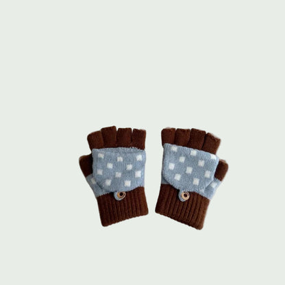 Gants Hiver pour Enfants 3–8 ans – Tricot Chaud, Cinq Doigts ou Demi-Doigts