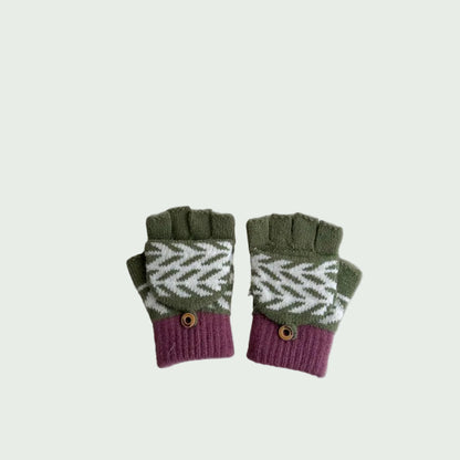 Gants Hiver pour Enfants 3–8 ans – Tricot Chaud, Cinq Doigts ou Demi-Doigts