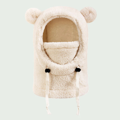 Cagoule Douce en Peluche Café – Chaud & Anti-Froid pour enfants (3 à 10 ans)
