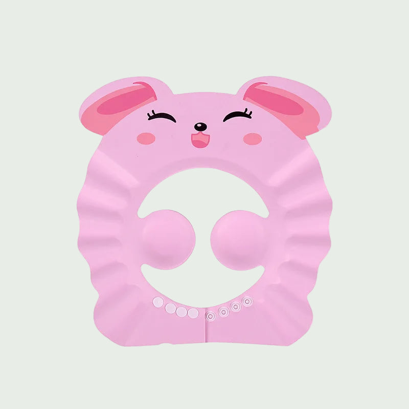 Visière de Bain Bébé Souple – Bouton Poussoir Réglable – Anti-Éclaboussures