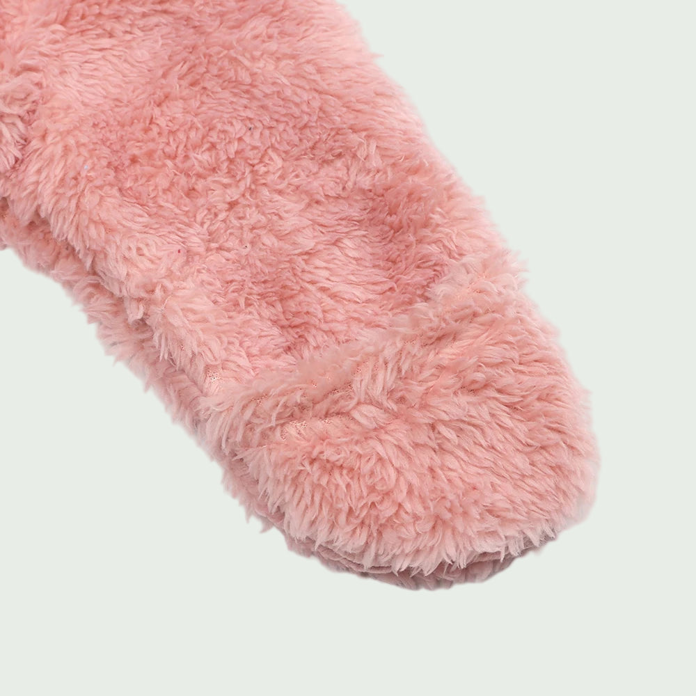 Combinaison Hiver Bébé en Polaire Beige  – À Capuche, Ultra Douce, Avec Fermeture Éclair